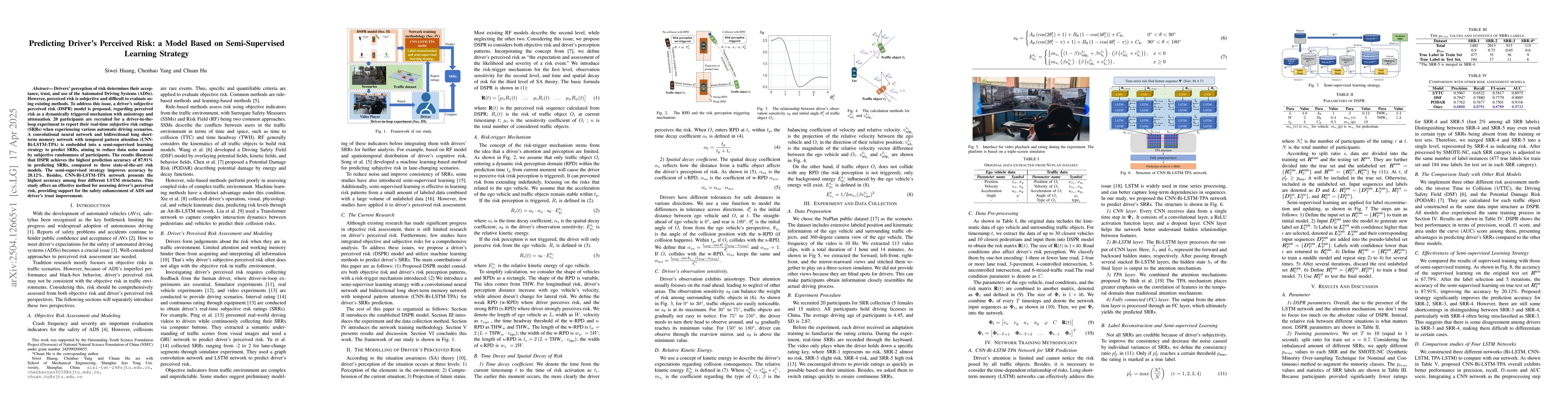 Thumbnail for Predicting Driver's Perceived Risk: a Model Based on Semi-Supervised
  Learning Strategy