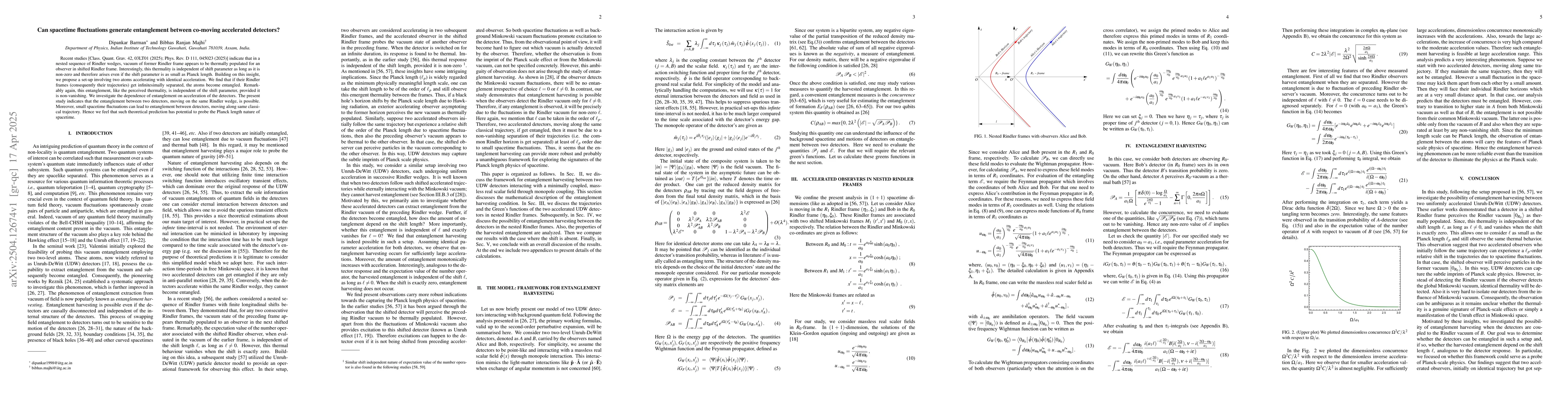 Thumbnail for Can spacetime fluctuations generate entanglement between co-moving
  accelerated detectors?