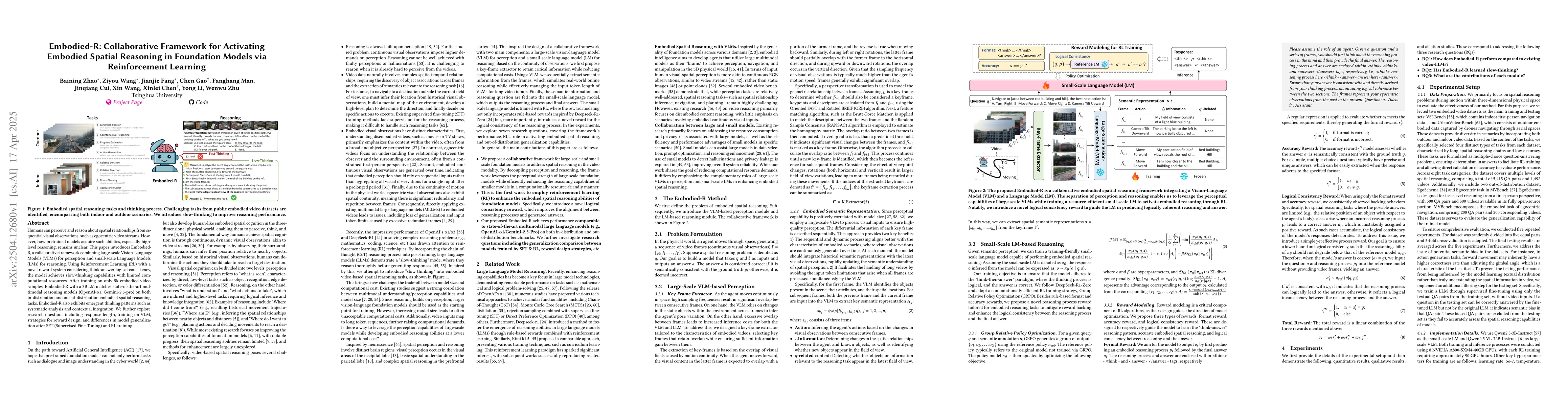 Thumbnail for Embodied-R: Collaborative Framework for Activating Embodied Spatial
  Reasoning in Foundation Models via Reinforcement Learning
