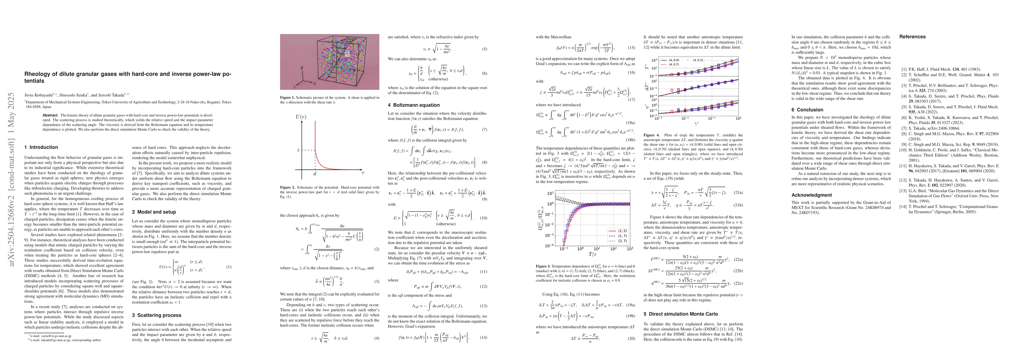 Thumbnail for Rheology of dilute granular gases with hard-core and inverse power-law
  potentials