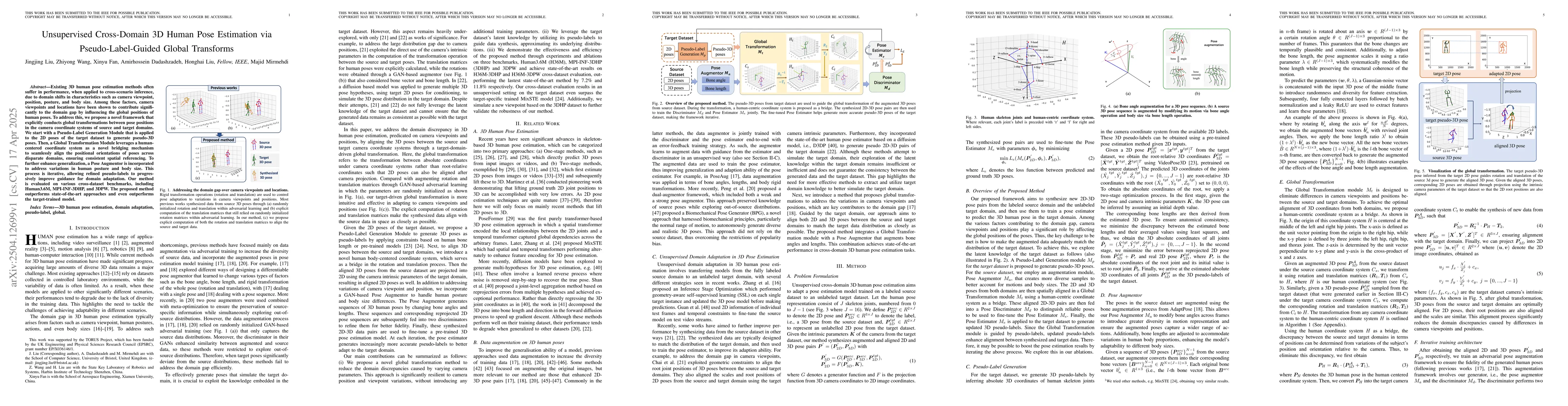 Thumbnail for Unsupervised Cross-Domain 3D Human Pose Estimation via
  Pseudo-Label-Guided Global Transforms