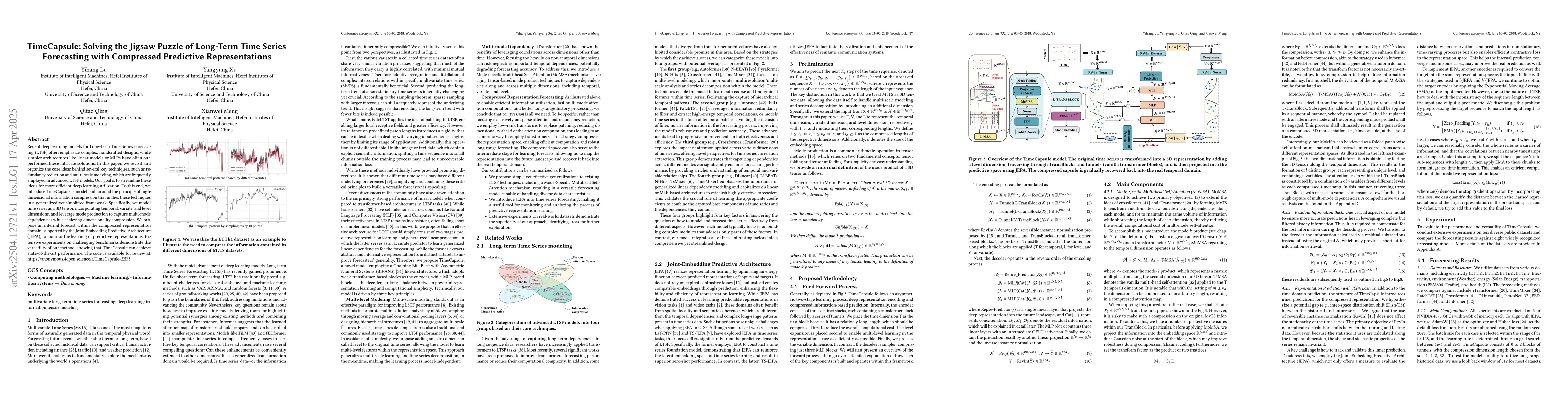 Thumbnail for TimeCapsule: Solving the Jigsaw Puzzle of Long-Term Time Series
  Forecasting with Compressed Predictive Representations