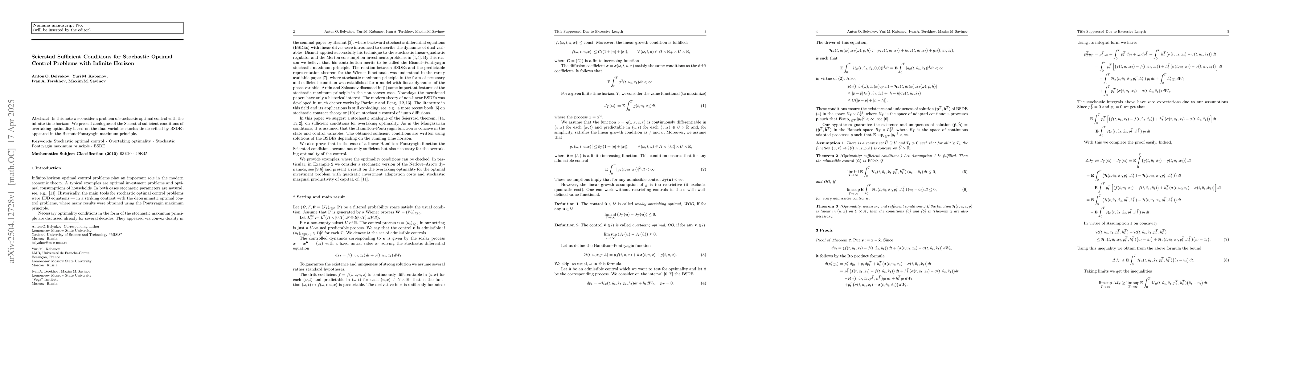 Thumbnail for Seierstad Sufficient Conditions for Stochastic Optimal Control Problems
  with Infinite Horizon