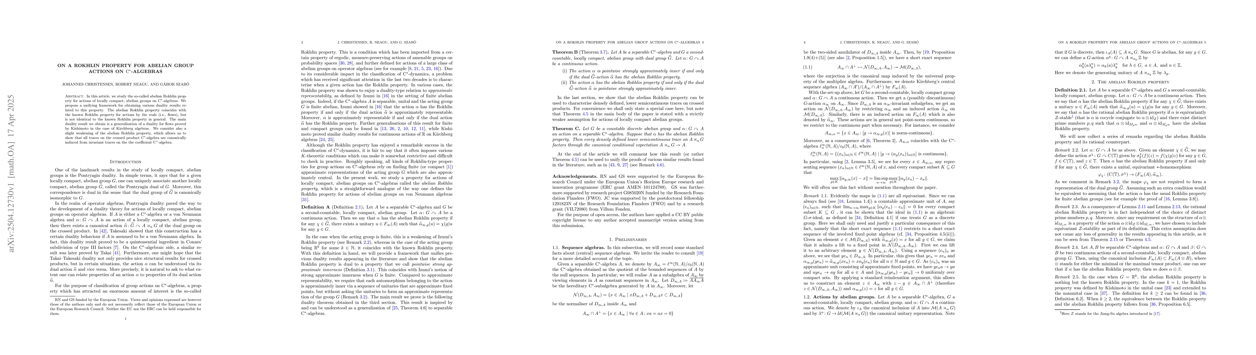 Thumbnail for On a Rokhlin property for abelian group actions on C$^*$-algebras