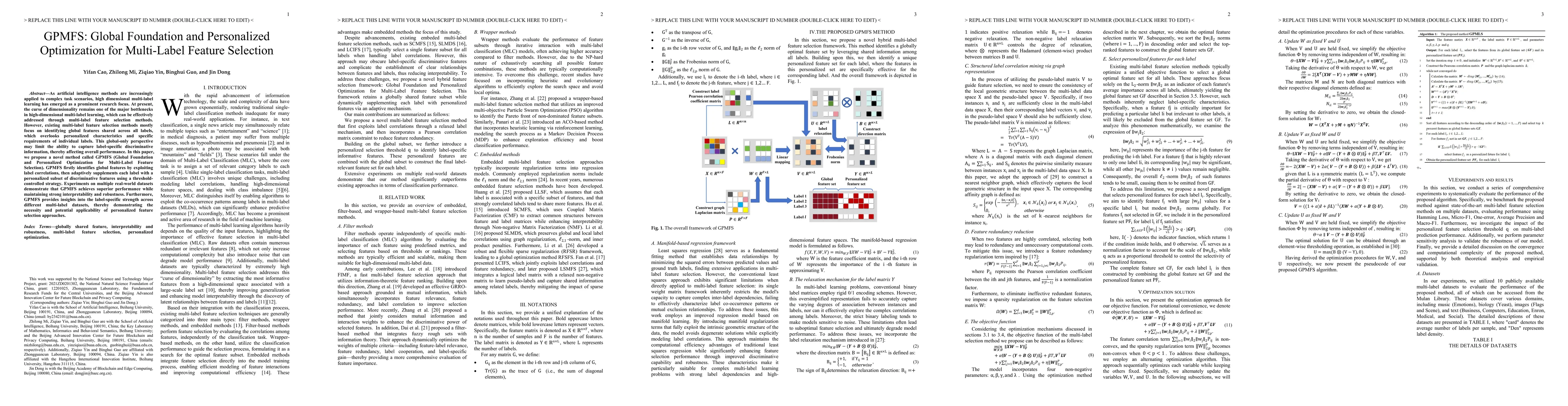 Thumbnail for GPMFS: Global Foundation and Personalized Optimization for Multi-Label
  Feature Selection