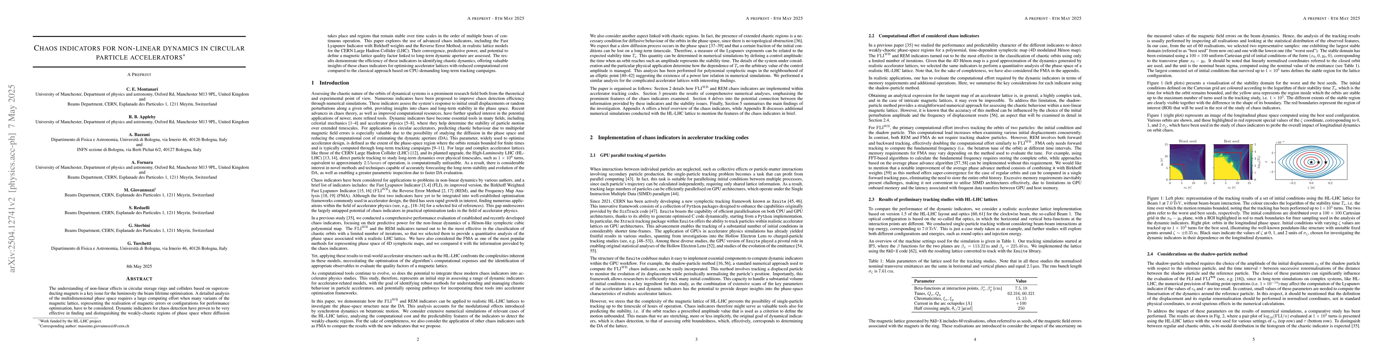 Thumbnail for Chaos indicators for non-linear dynamics in circular particle
  accelerators