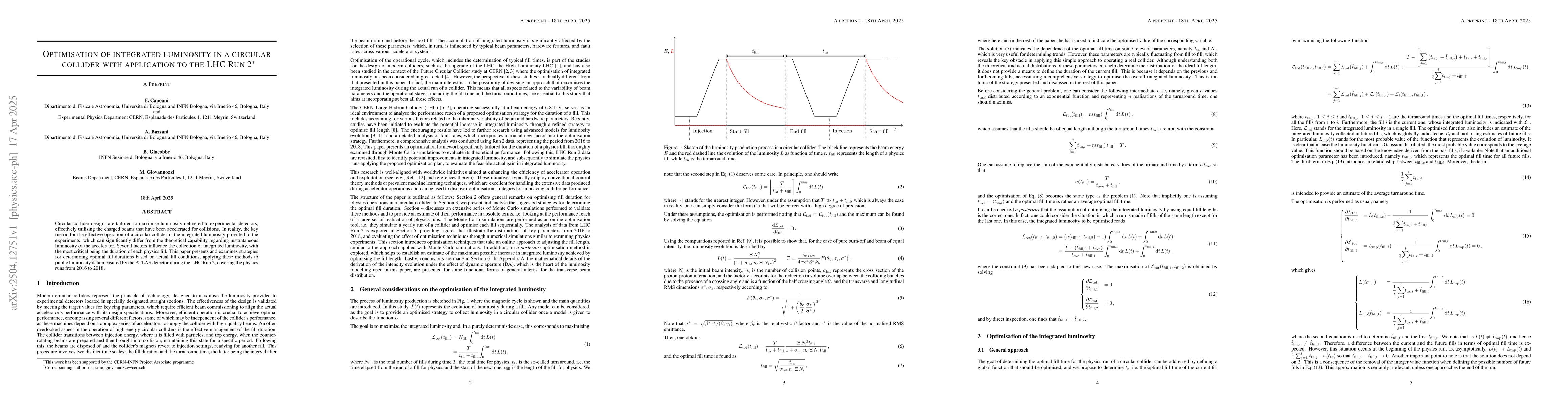 Thumbnail for Optimisation of integrated luminosity in a circular collider with
  application to the LHC Run 2