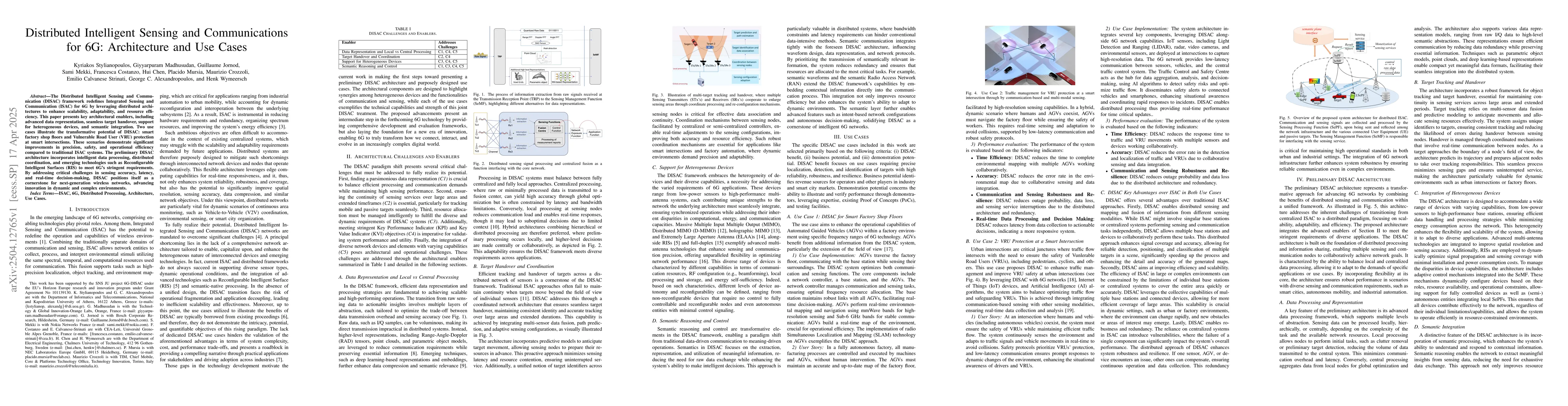 Thumbnail for Distributed Intelligent Sensing and Communications for 6G: Architecture
  and Use Cases