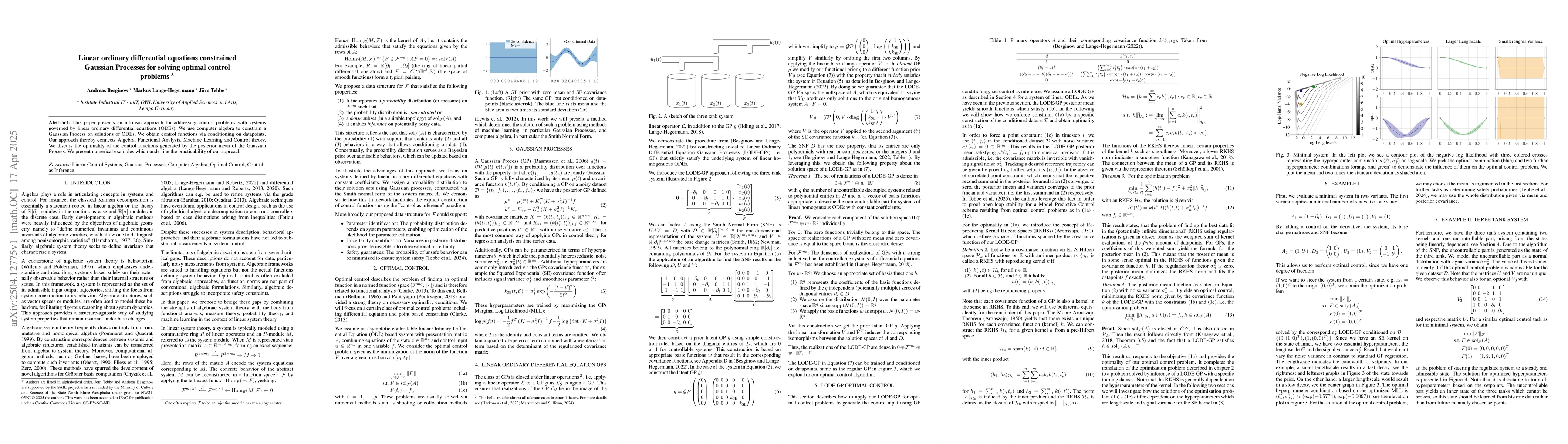 Thumbnail for Linear ordinary differential equations constrained Gaussian Processes
  for solving optimal control problems