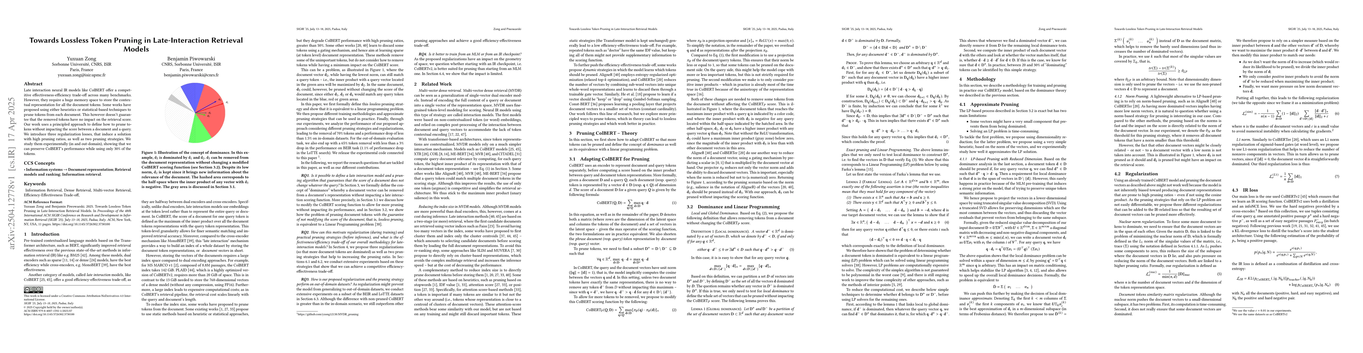 Thumbnail for Towards Lossless Token Pruning in Late-Interaction Retrieval Models