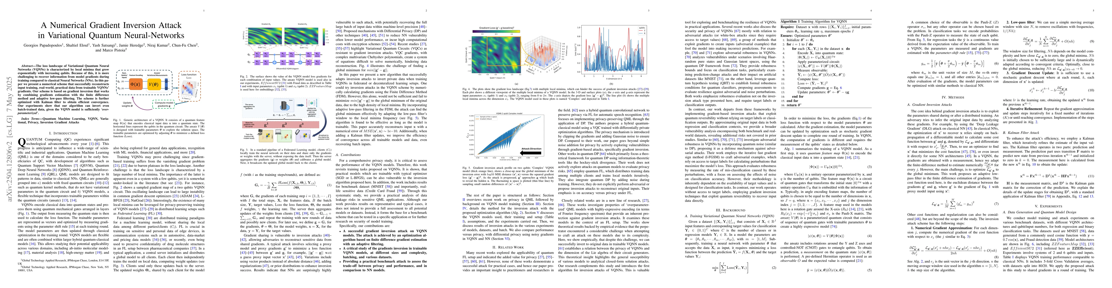 Thumbnail for A Numerical Gradient Inversion Attack in Variational Quantum
  Neural-Networks