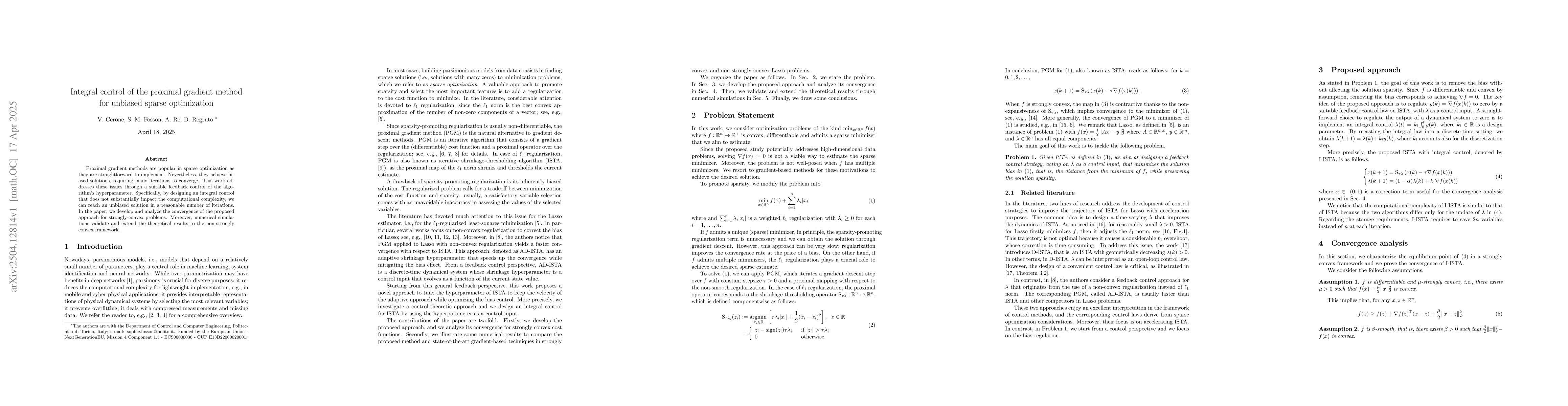 Thumbnail for Integral control of the proximal gradient method for unbiased sparse
  optimization