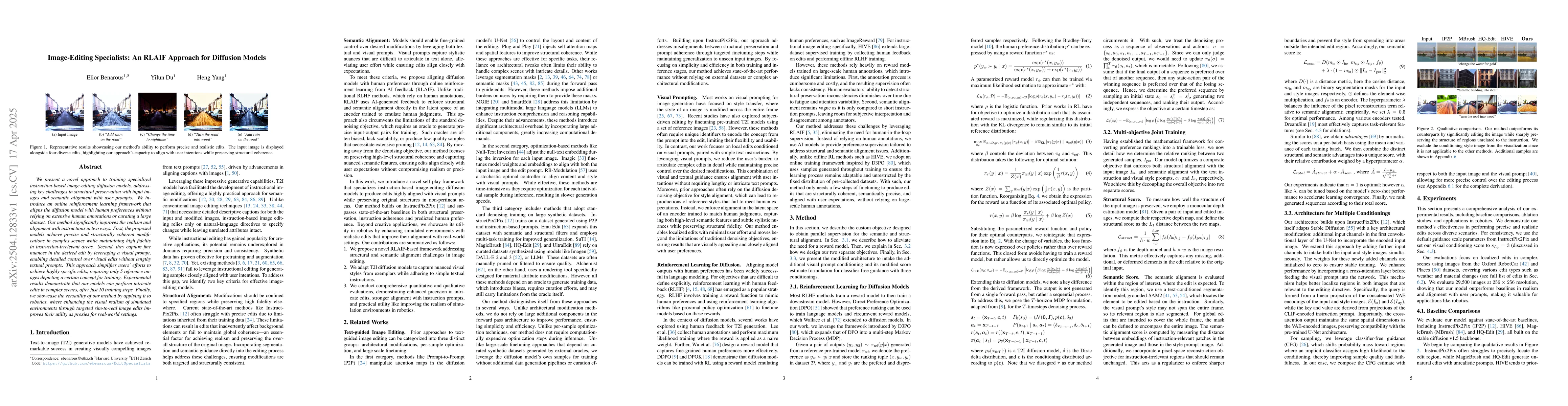 Thumbnail for Image-Editing Specialists: An RLAIF Approach for Diffusion Models