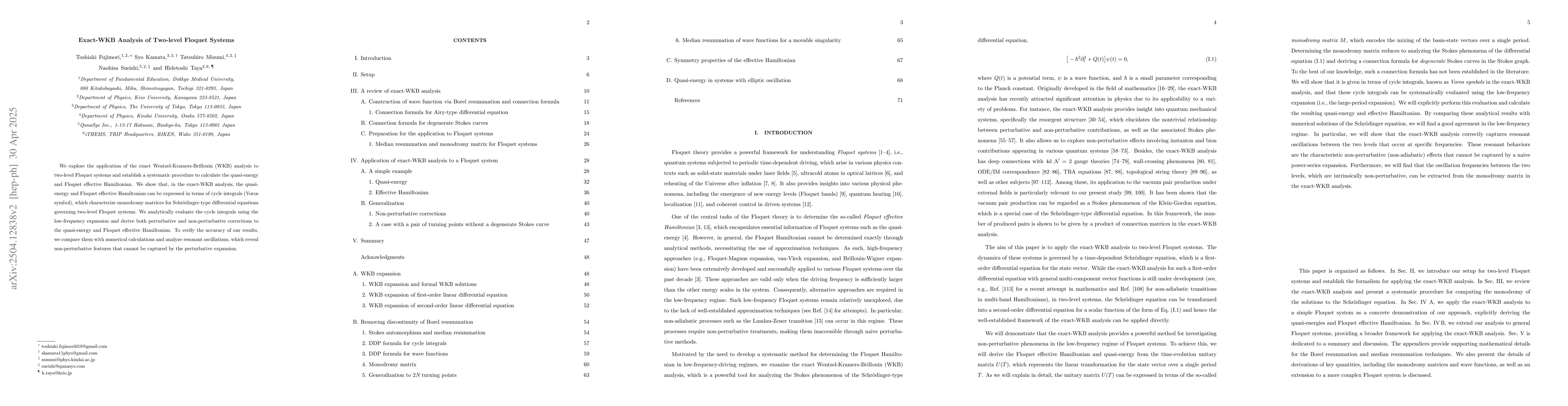 Thumbnail for Exact-WKB Analysis of Two-level Floquet Systems