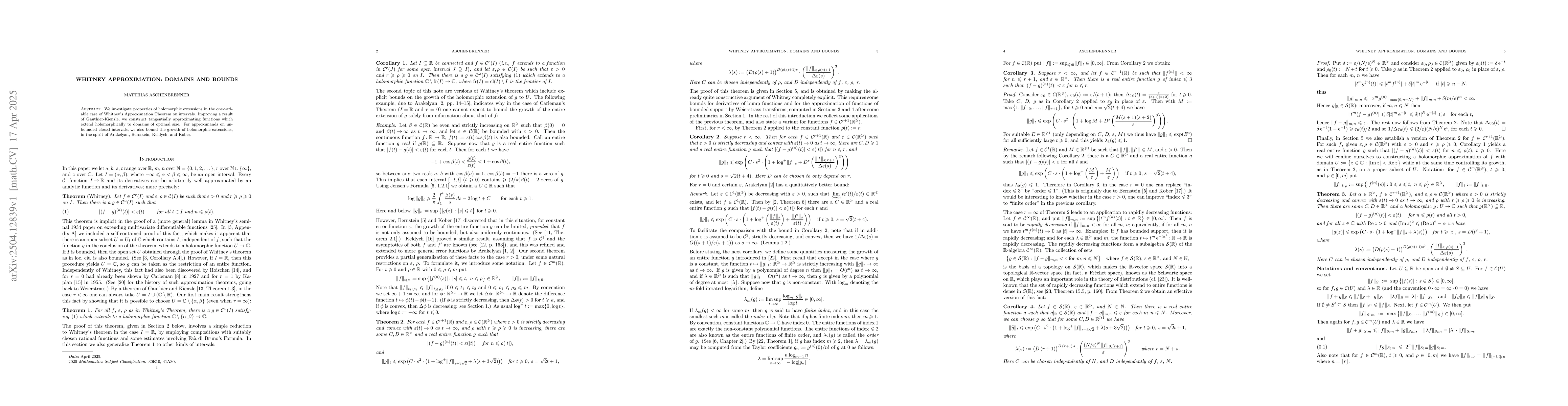 Thumbnail for Whitney Approximation: domains and bounds