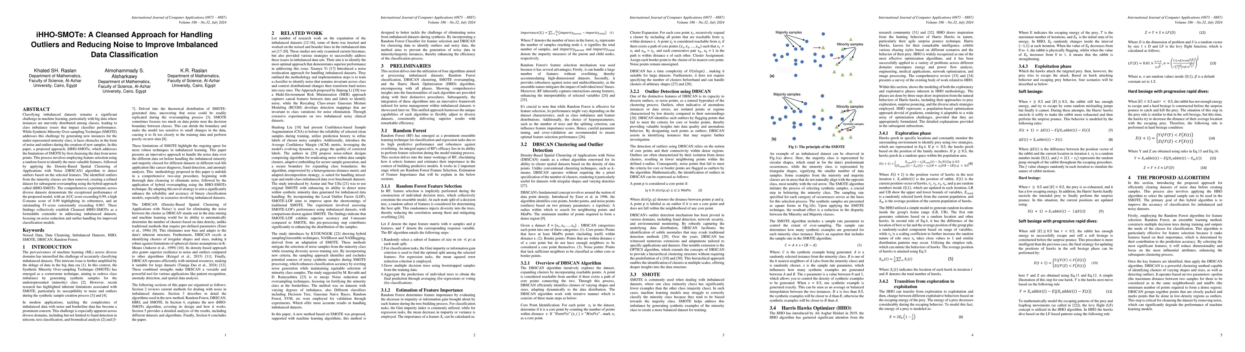 Thumbnail for iHHO-SMOTe: A Cleansed Approach for Handling Outliers and Reducing Noise
  to Improve Imbalanced Data Classification