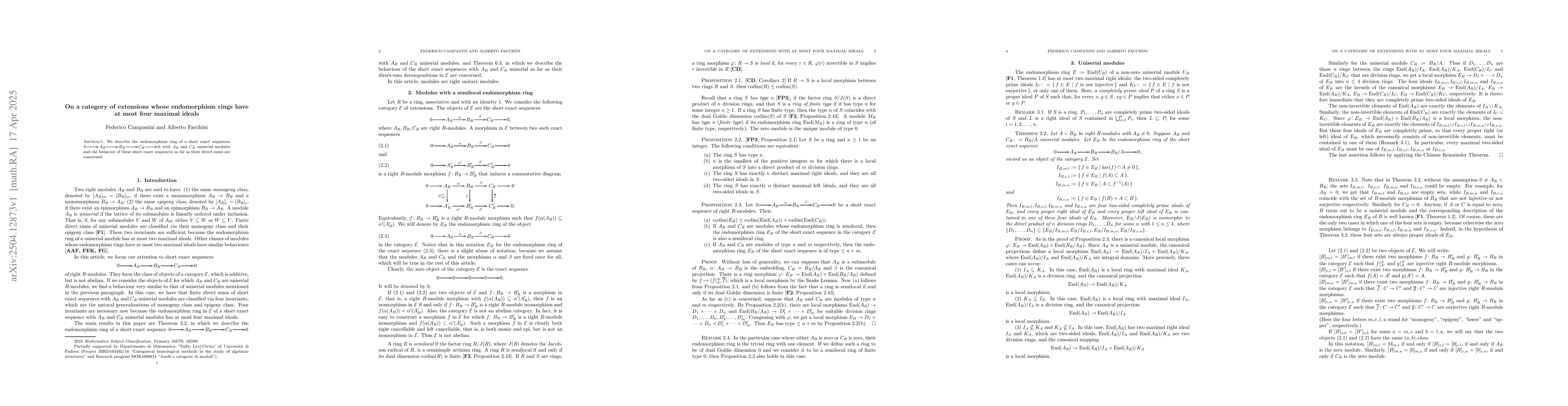 Thumbnail for On a category of extensions whose endomorphism rings have at most four
  maximal ideals