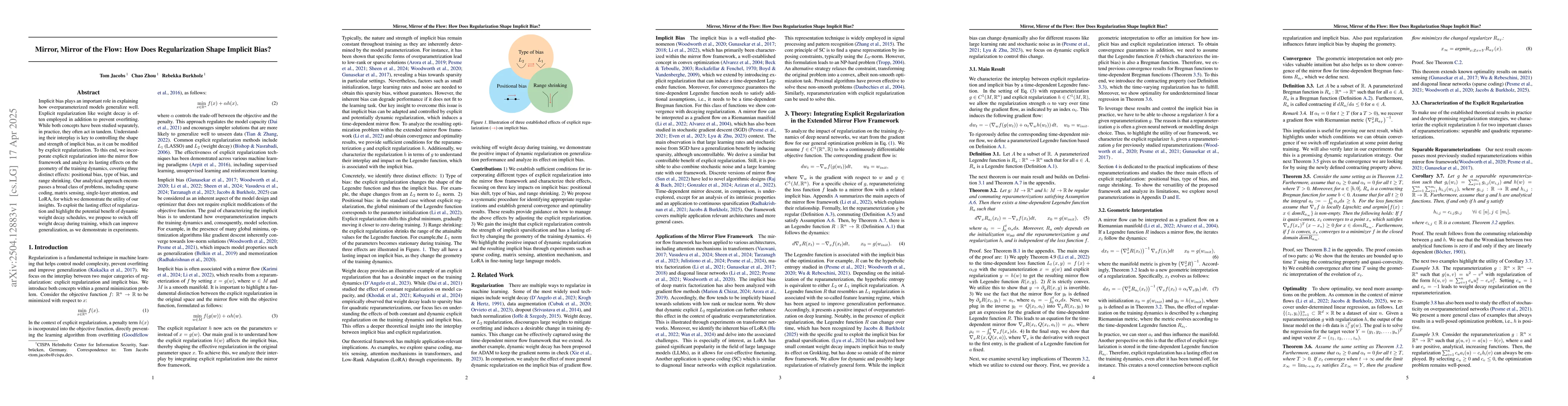 Thumbnail for Mirror, Mirror of the Flow: How Does Regularization Shape Implicit Bias?