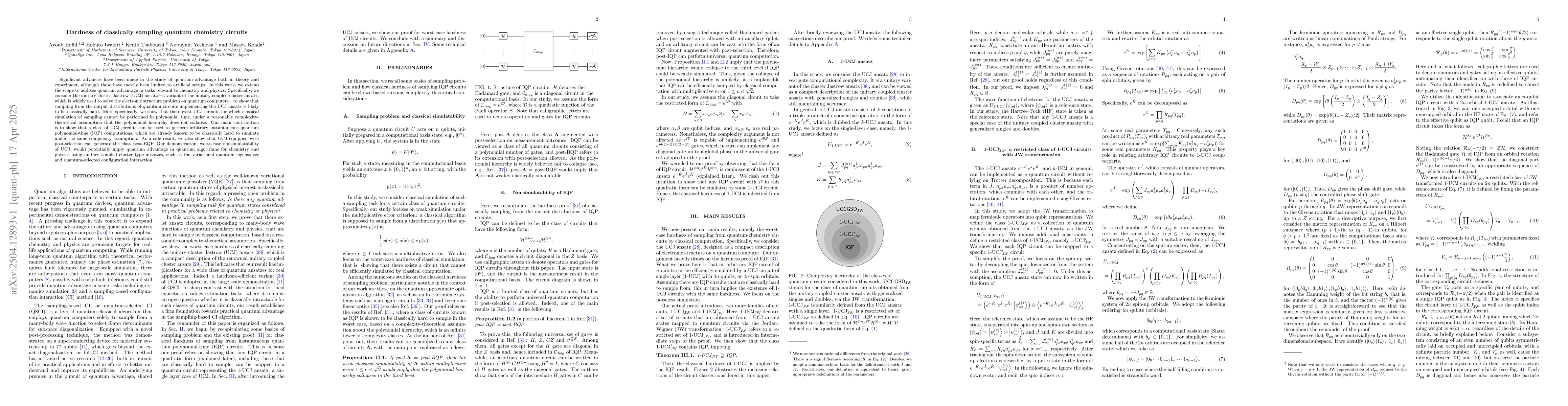 Thumbnail for Hardness of classically sampling quantum chemistry circuits