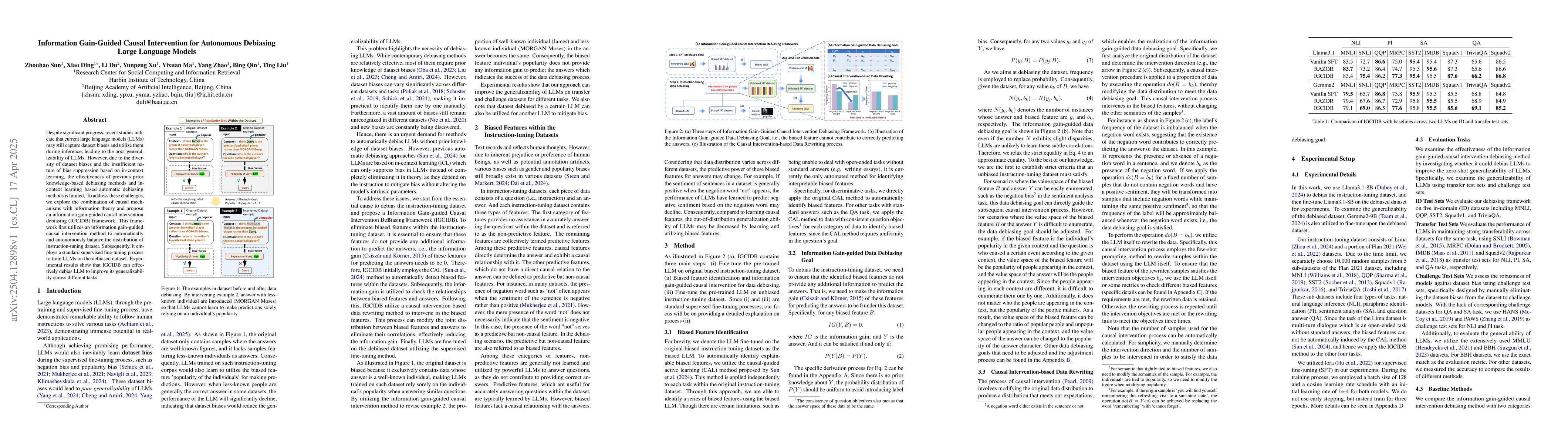 Thumbnail for Information Gain-Guided Causal Intervention for Autonomous Debiasing
  Large Language Models