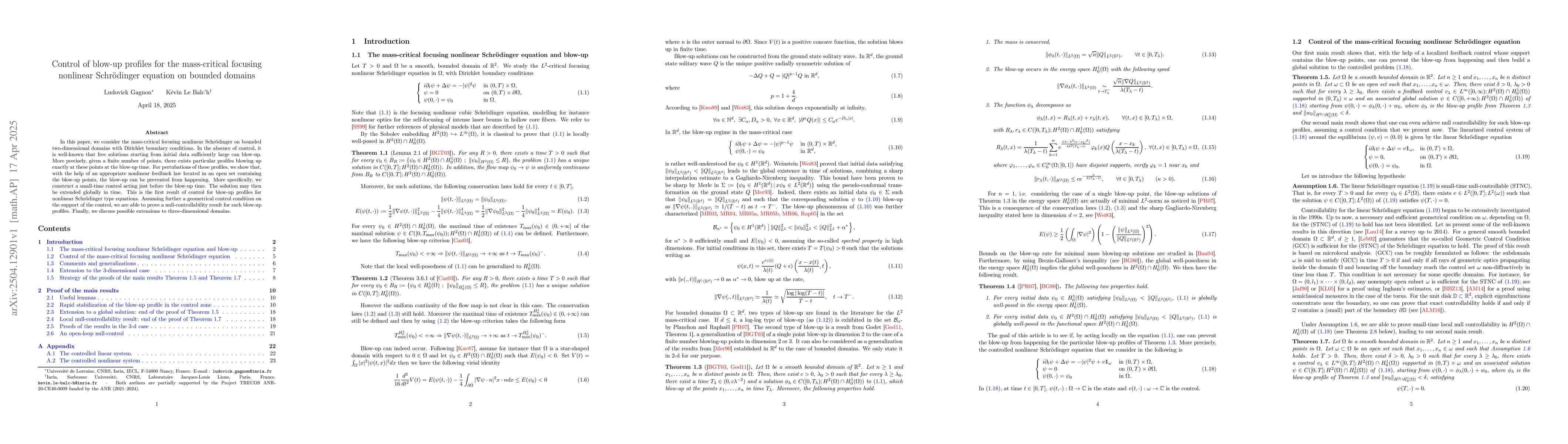 Thumbnail for Control of blow-up profiles for the mass-critical focusing nonlinear
  Schrödinger equation on bounded domains