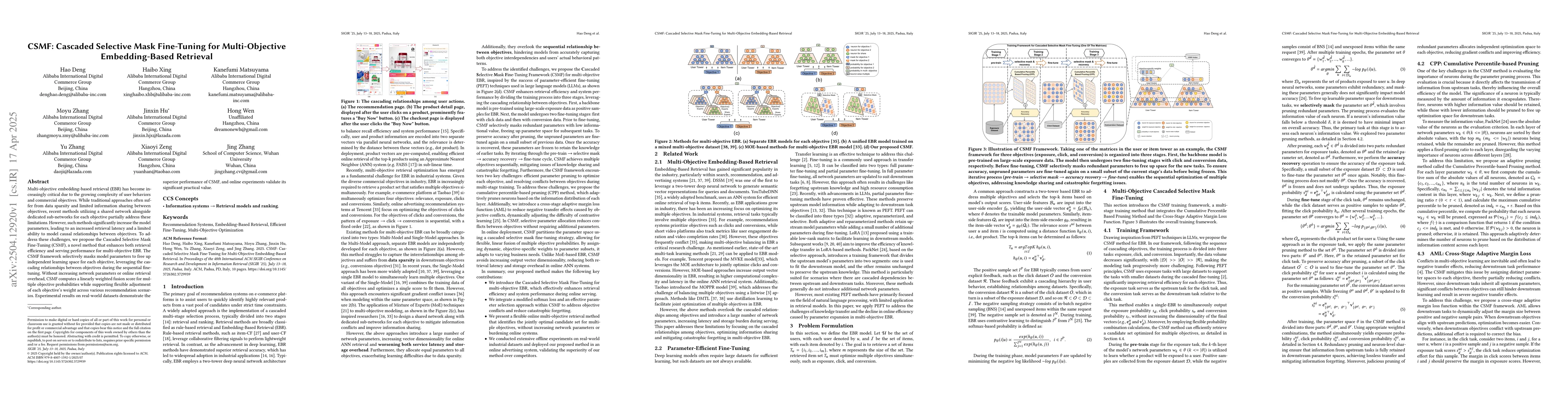 Thumbnail for CSMF: Cascaded Selective Mask Fine-Tuning for Multi-Objective
  Embedding-Based Retrieval