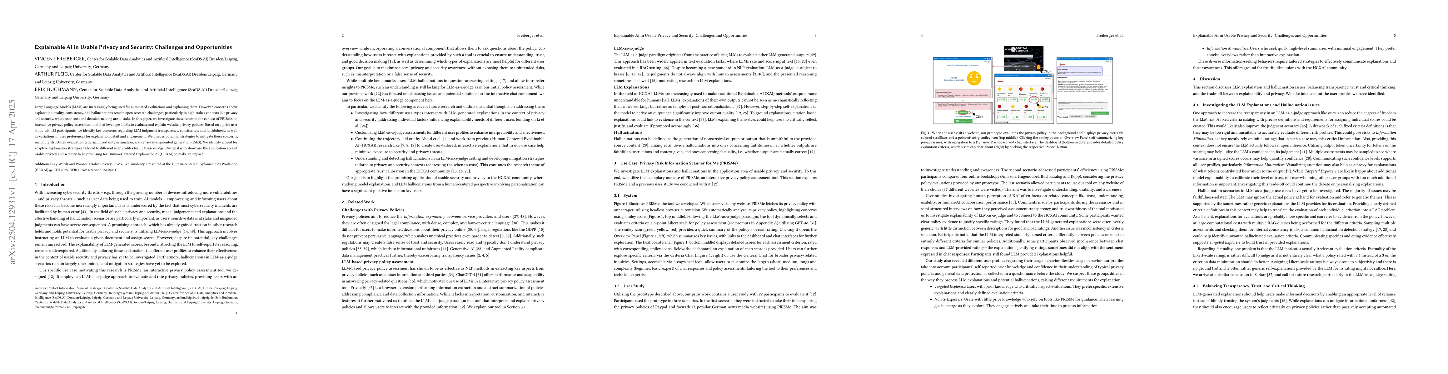 Thumbnail for Explainable AI in Usable Privacy and Security: Challenges and
  Opportunities