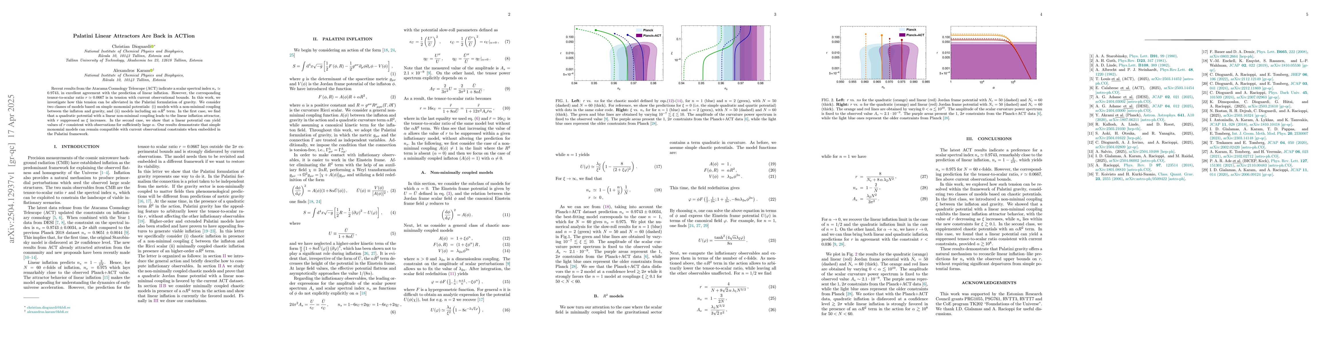 Thumbnail for Palatini Linear Attractors Are Back in ACTion
