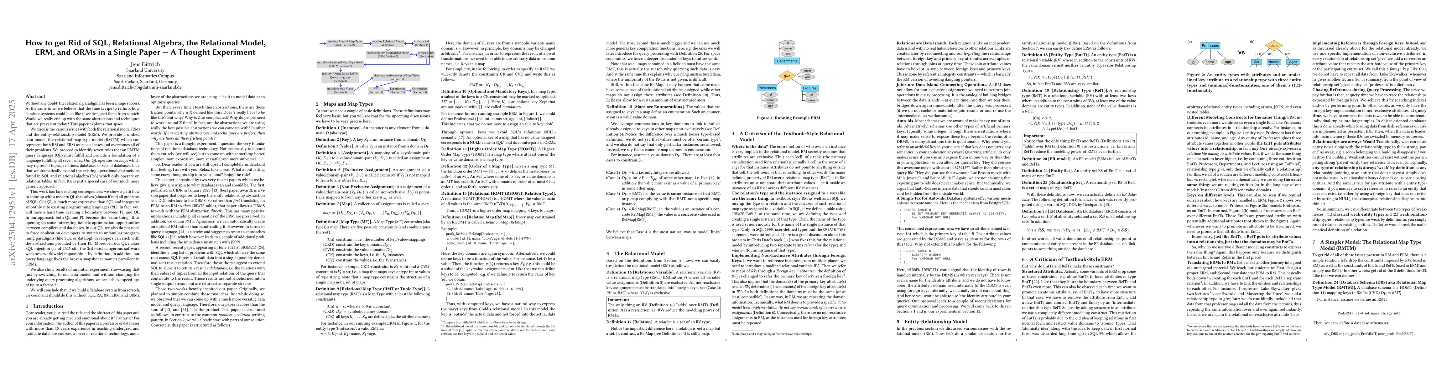 Thumbnail for How to get Rid of SQL, Relational Algebra, the Relational Model, ERM,
  and ORMs in a Single Paper -- A Thought Experiment
