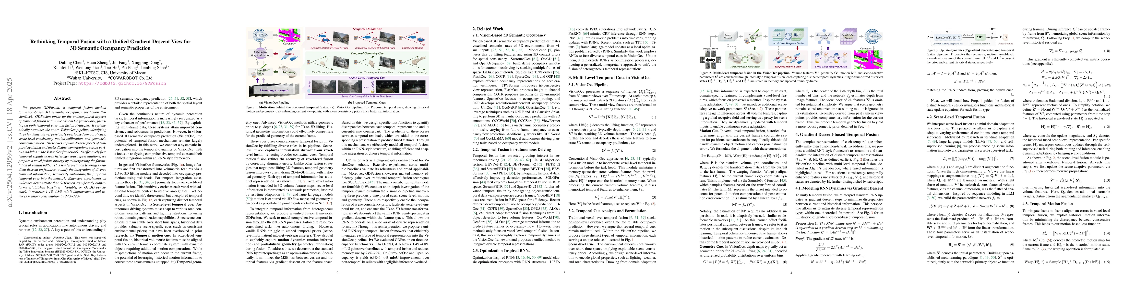 Thumbnail for Rethinking Temporal Fusion with a Unified Gradient Descent View for 3D
  Semantic Occupancy Prediction