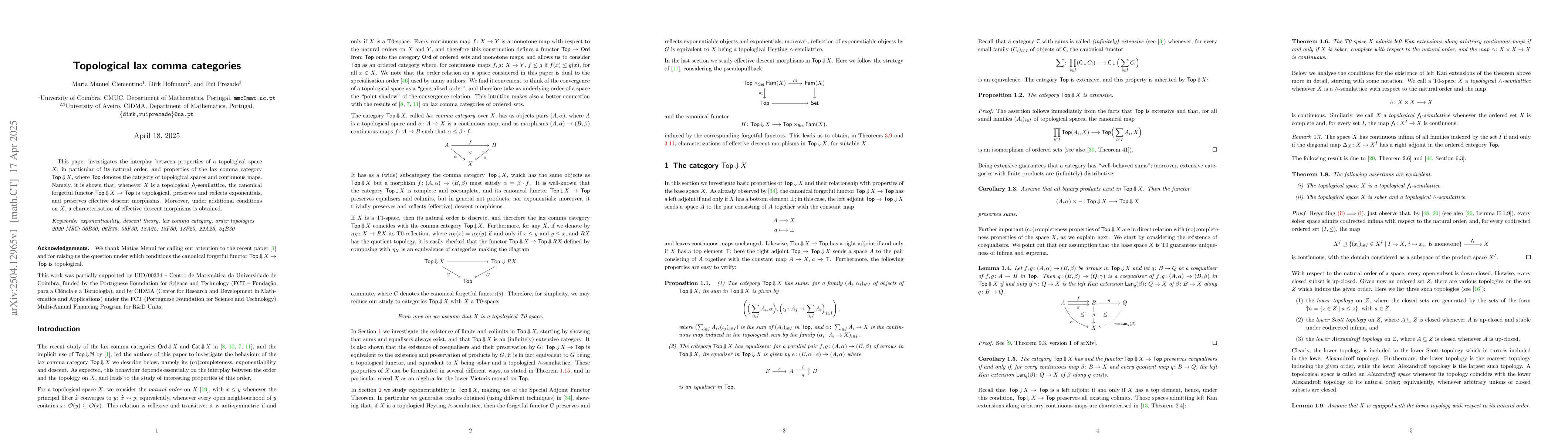 Thumbnail for Topological lax comma categories