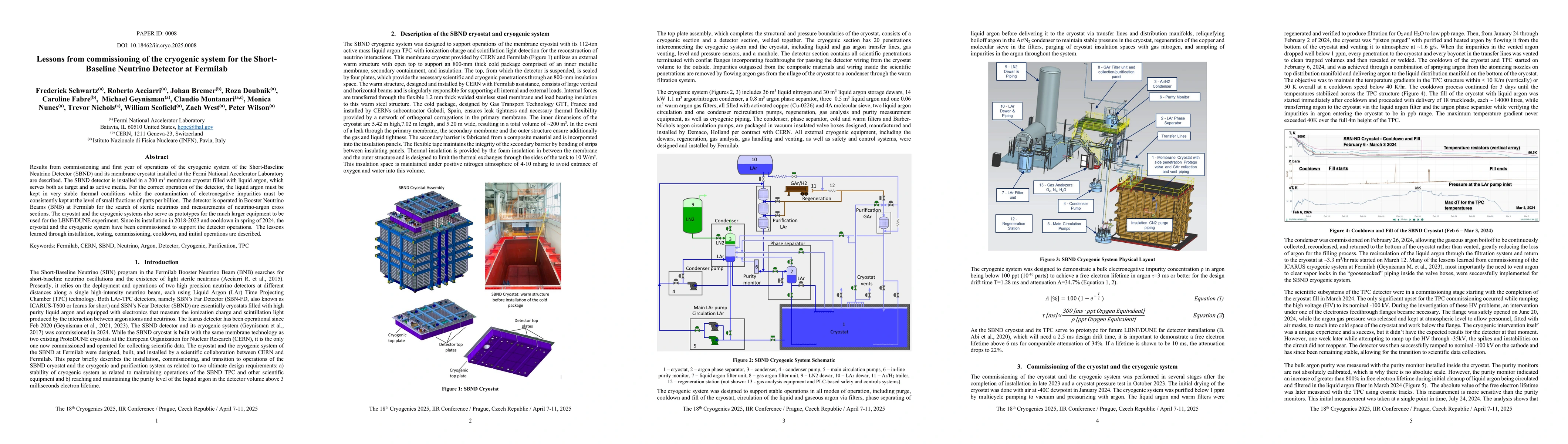 Thumbnail for Lessons from commissioning of the cryogenic system for the
  Short-Baseline Neutrino Detector at Fermilab