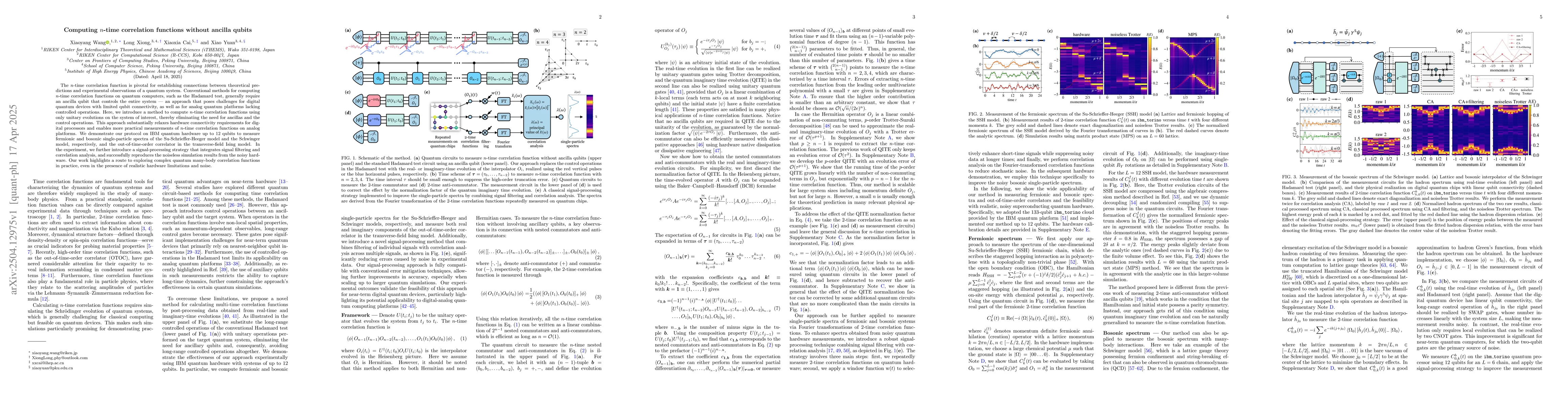 Thumbnail for Computing $n$-time correlation functions without ancilla qubits