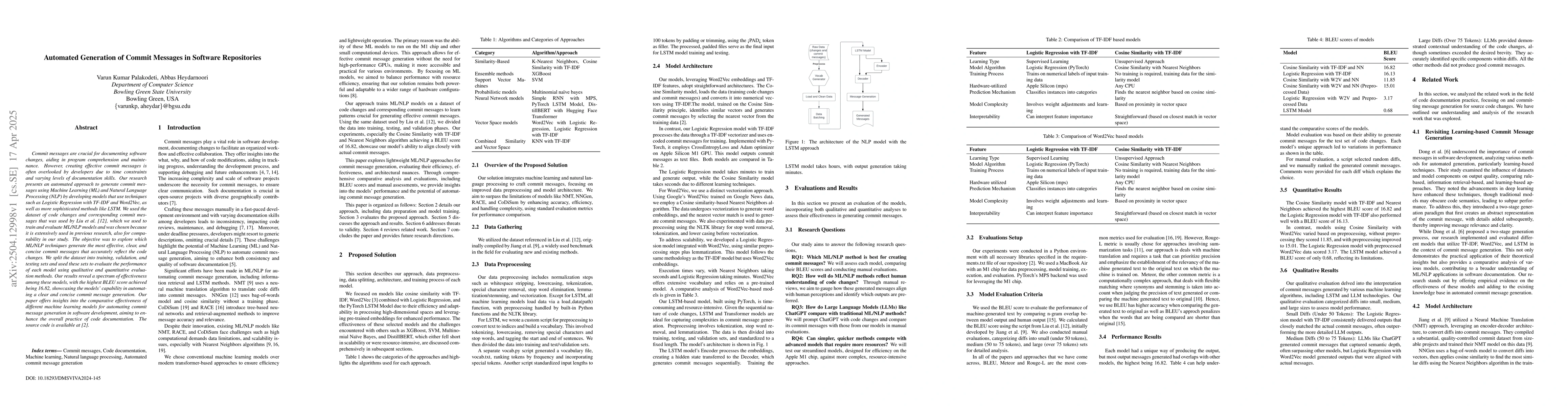 Thumbnail for Automated Generation of Commit Messages in Software Repositories