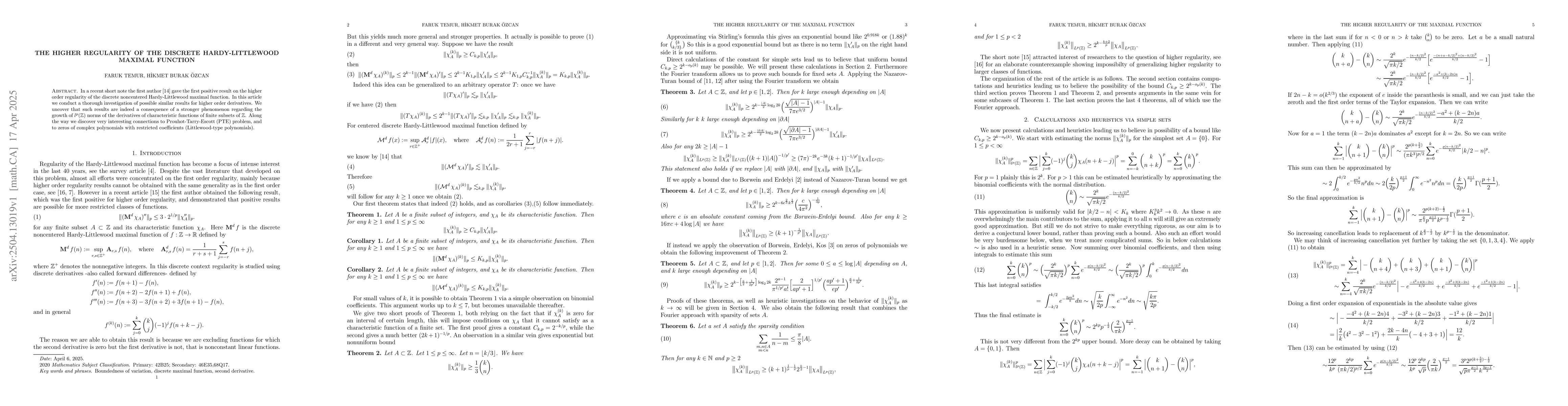 Thumbnail for The higher regularity of the discrete Hardy-Littlewood maximal function