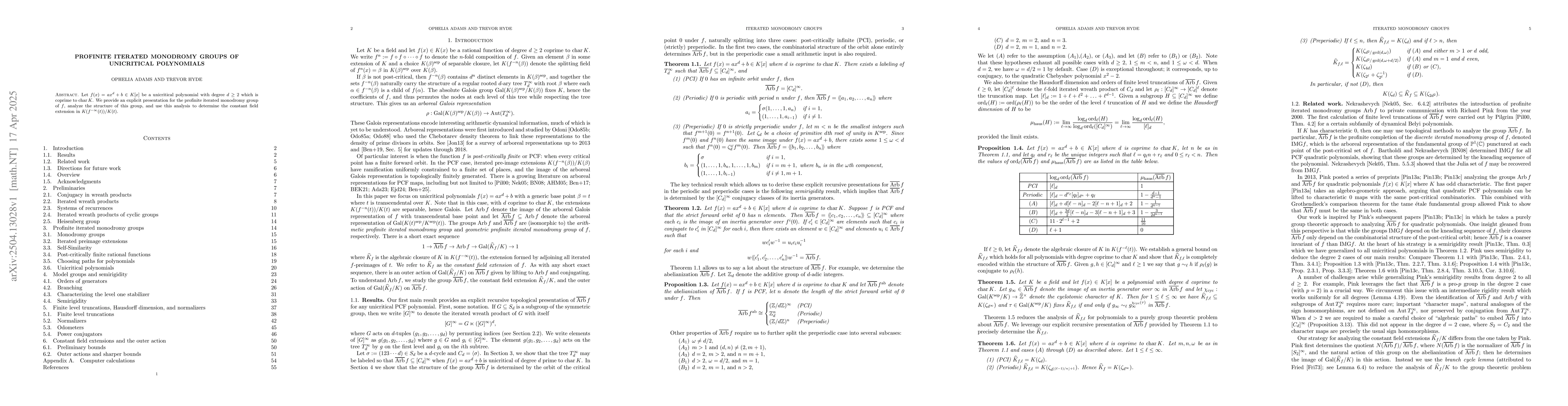 Thumbnail for Profinite Iterated Monodromy Groups of Unicritical Polynomials