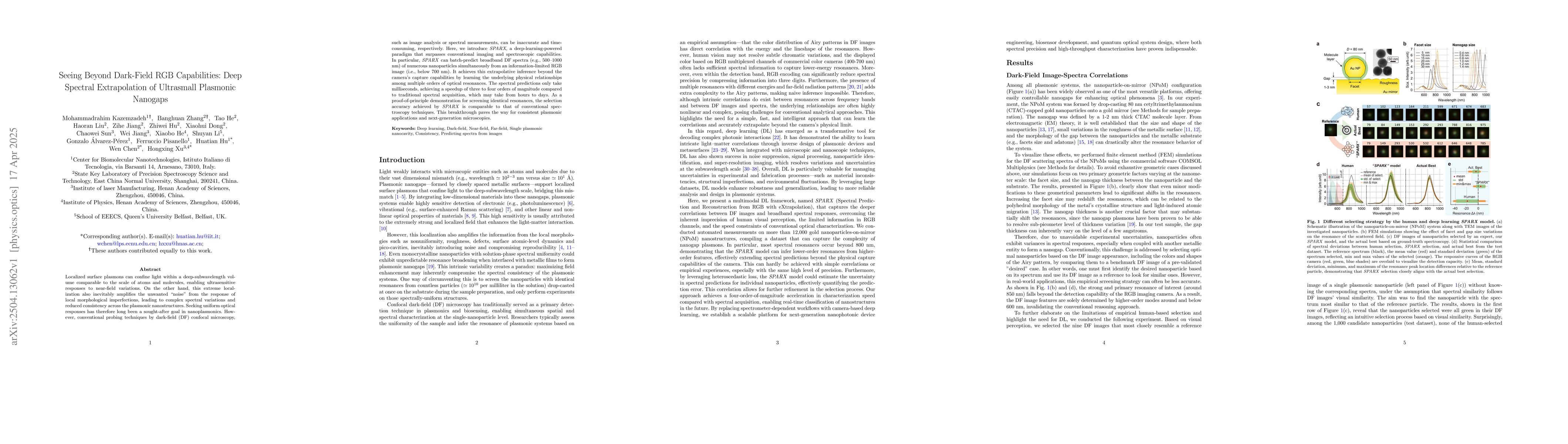 Thumbnail for Seeing Beyond Dark-Field RGB Capabilities: Deep Spectral Extrapolation
  of Ultrasmall Plasmonic Nanogaps
