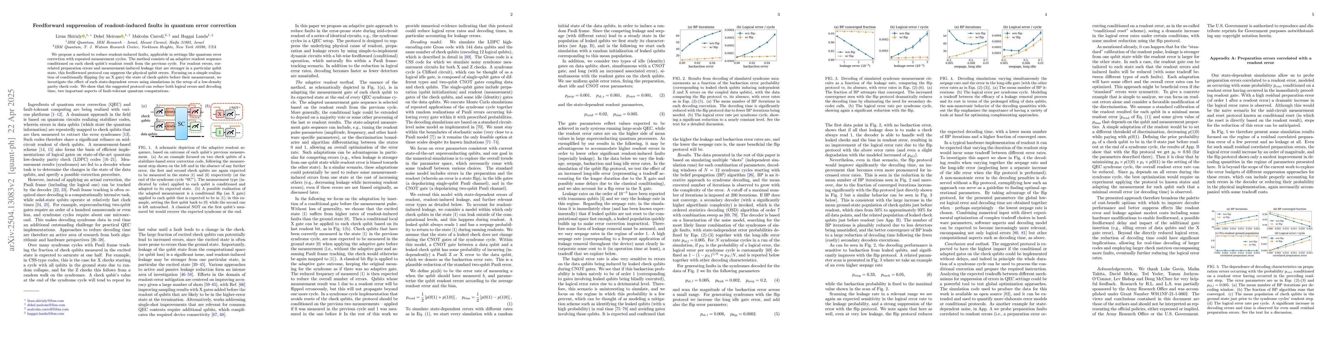 Thumbnail for Feedforward suppression of readout-induced faults in quantum error
  correction