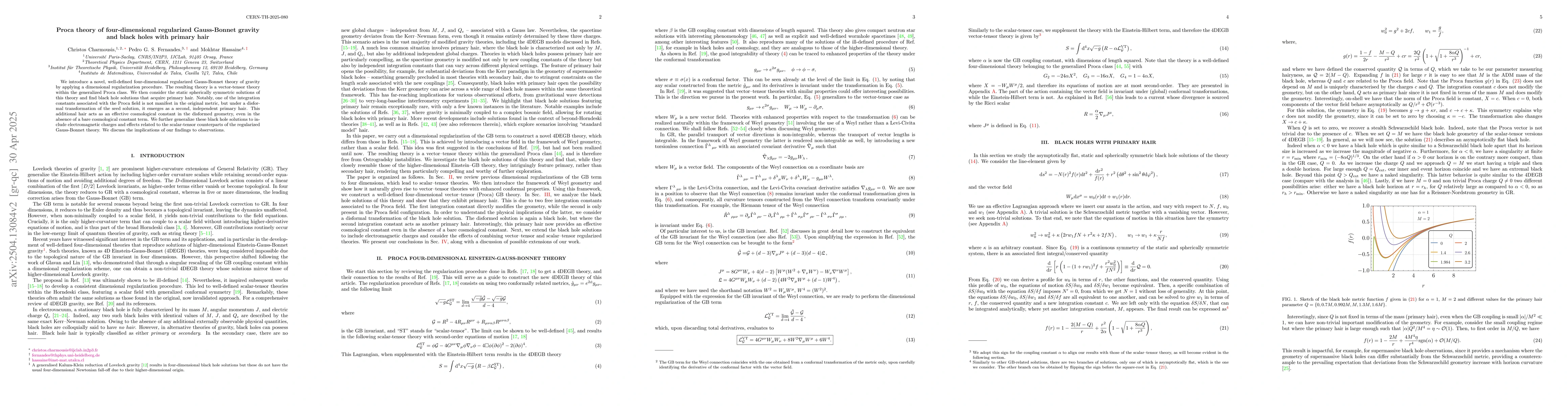 Thumbnail for Proca theory of four-dimensional regularized Gauss-Bonnet gravity and
  black holes with primary hair