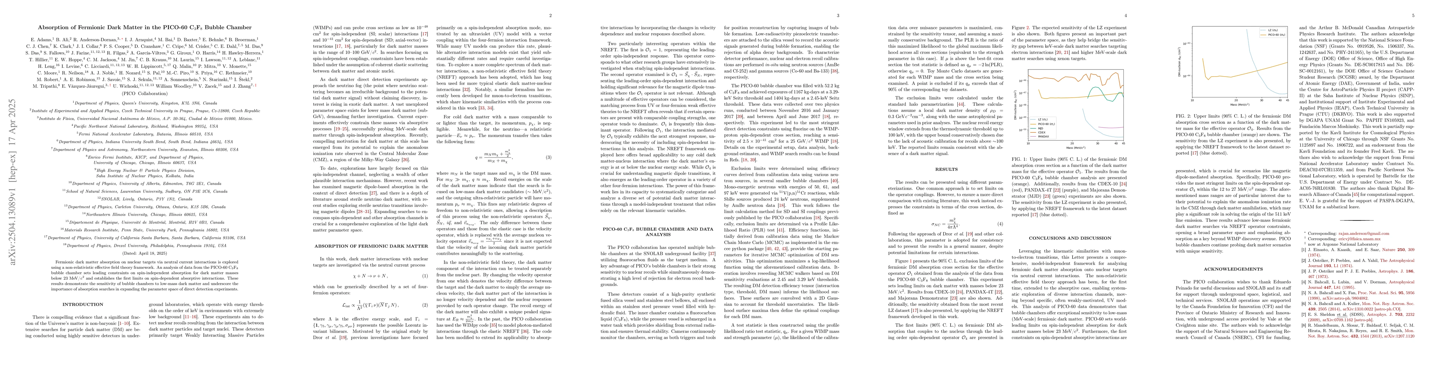 Thumbnail for Absorption of Fermionic Dark Matter in the PICO-60 C$_{3}$F$_{8}$ Bubble
  Chamber