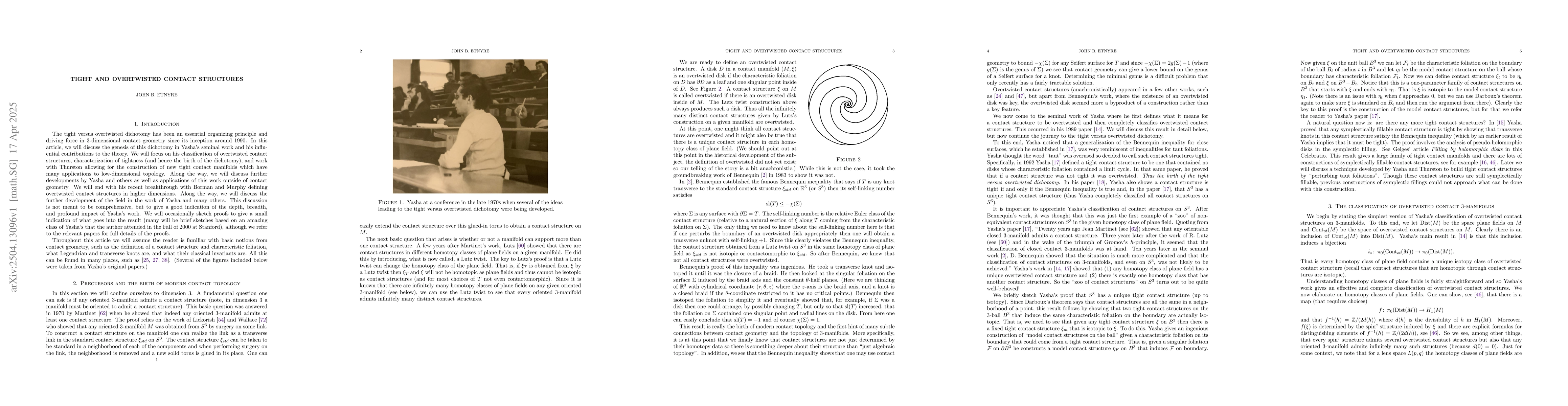 Thumbnail for Tight and overtwisted contact structures