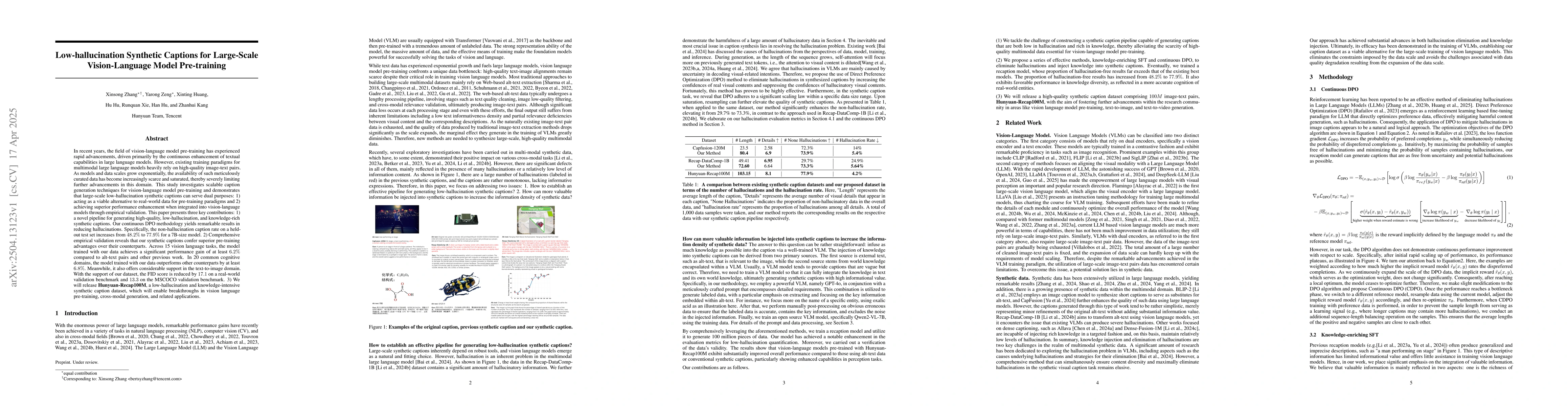 Thumbnail for Low-hallucination Synthetic Captions for Large-Scale Vision-Language
  Model Pre-training