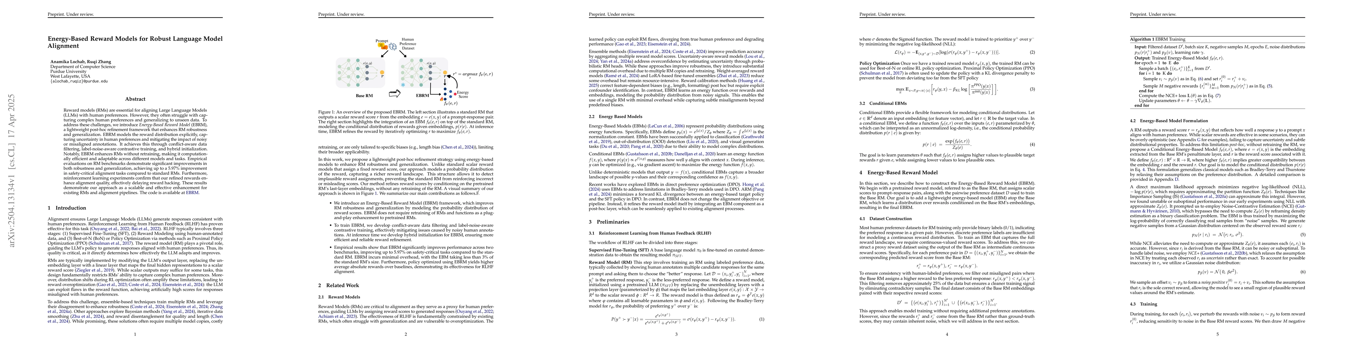 Thumbnail for Energy-Based Reward Models for Robust Language Model Alignment