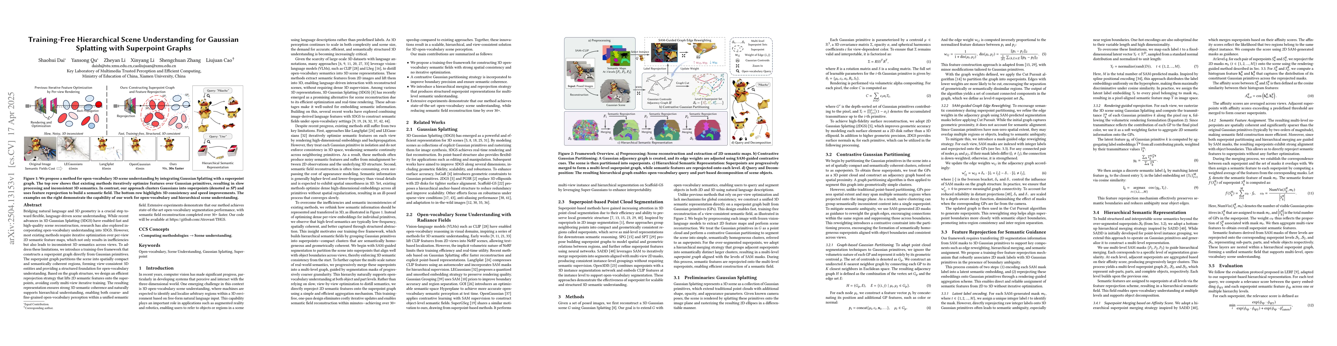 Thumbnail for Training-Free Hierarchical Scene Understanding for Gaussian Splatting
  with Superpoint Graphs