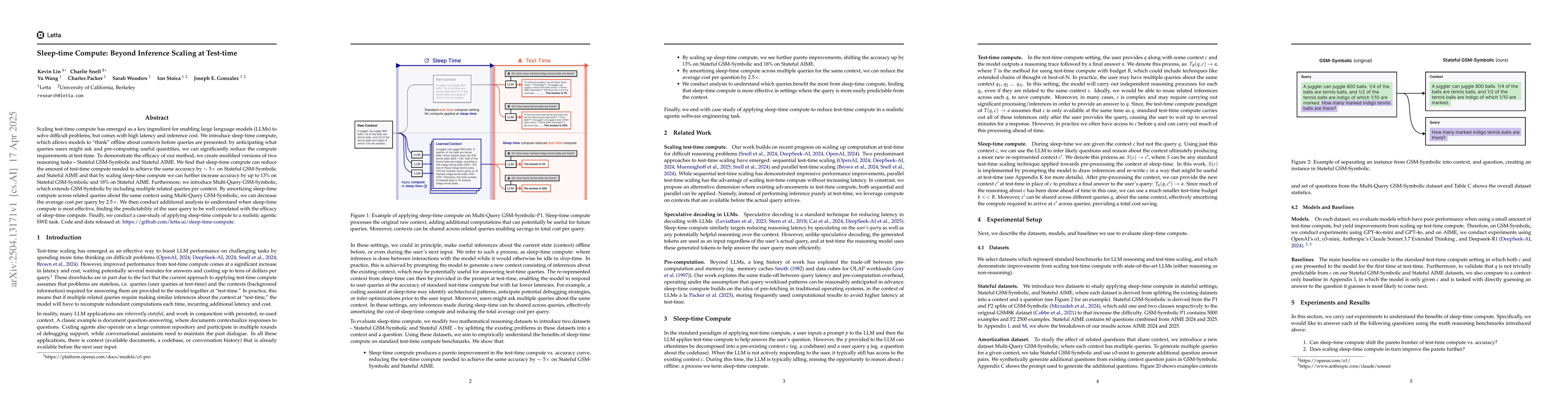 Thumbnail for Sleep-time Compute: Beyond Inference Scaling at Test-time