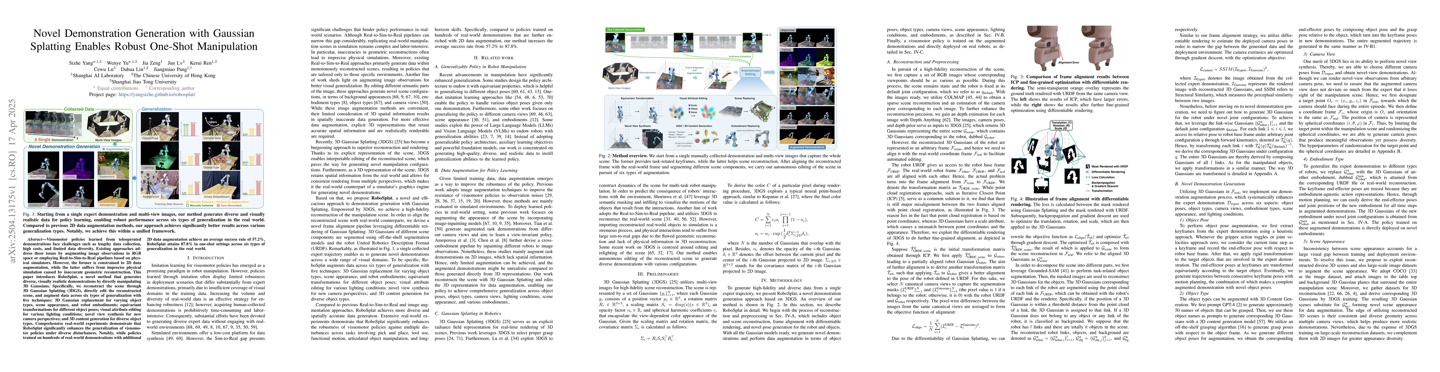 Thumbnail for Novel Demonstration Generation with Gaussian Splatting Enables Robust
  One-Shot Manipulation