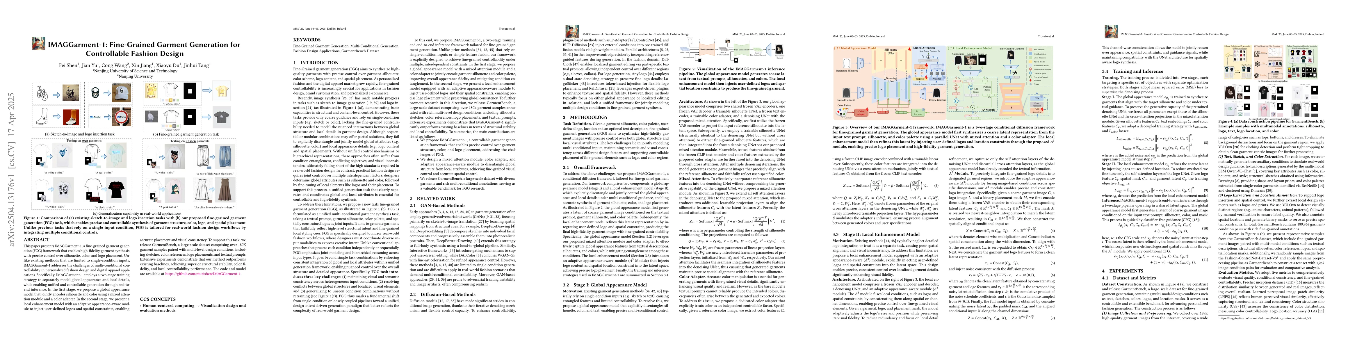 Thumbnail for IMAGGarment-1: Fine-Grained Garment Generation for Controllable Fashion
  Design