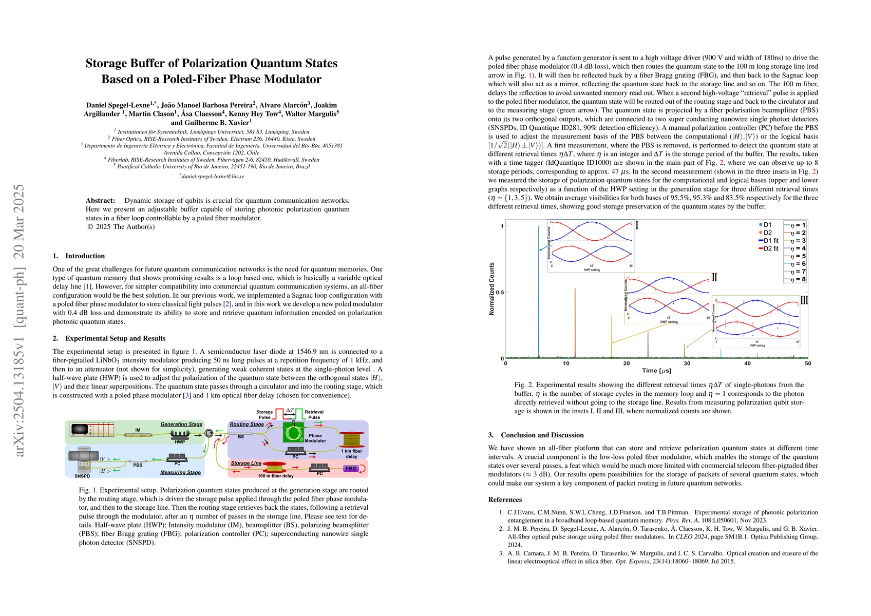 Thumbnail for Storage Buffer of Polarization Quantum States Based on a Poled-Fiber
  Phase Modulator