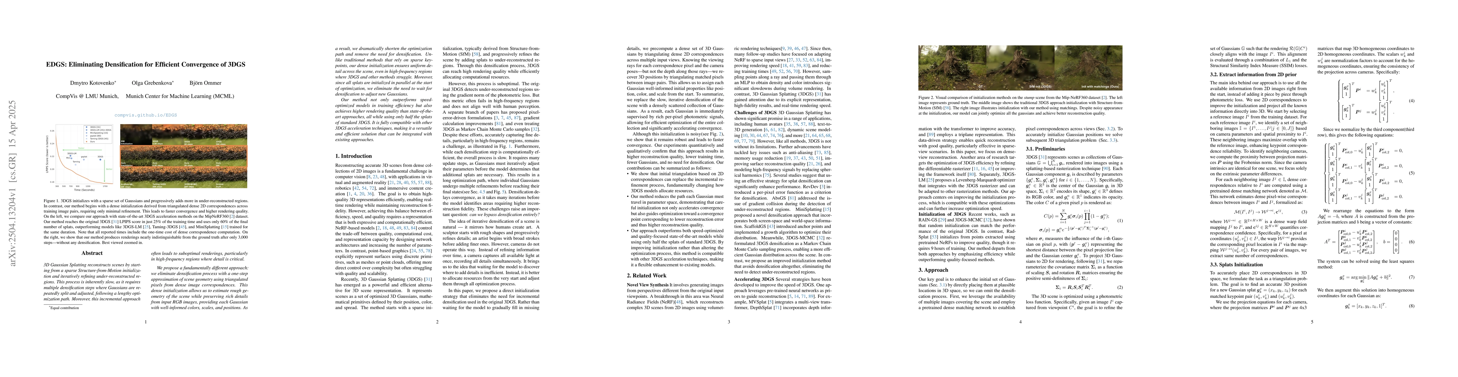 Thumbnail for EDGS: Eliminating Densification for Efficient Convergence of 3DGS
