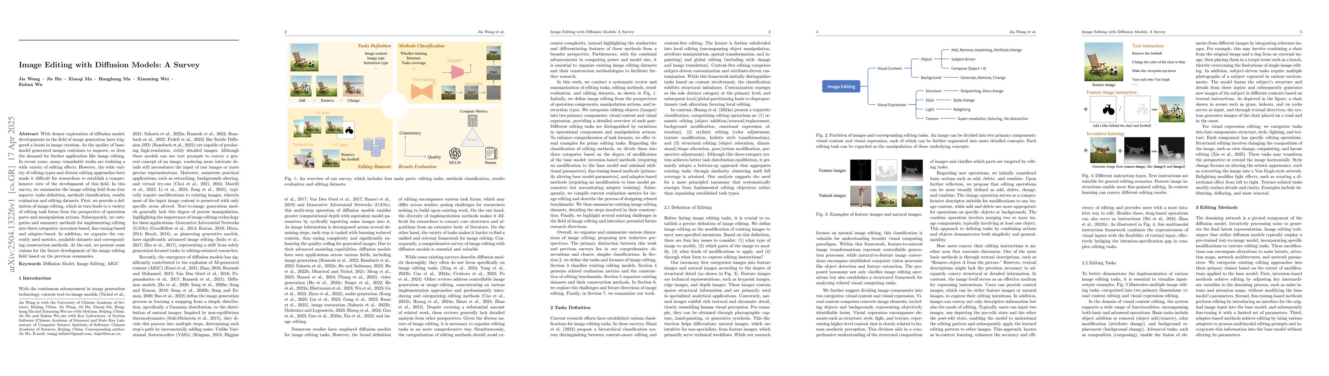 Thumbnail for Image Editing with Diffusion Models: A Survey